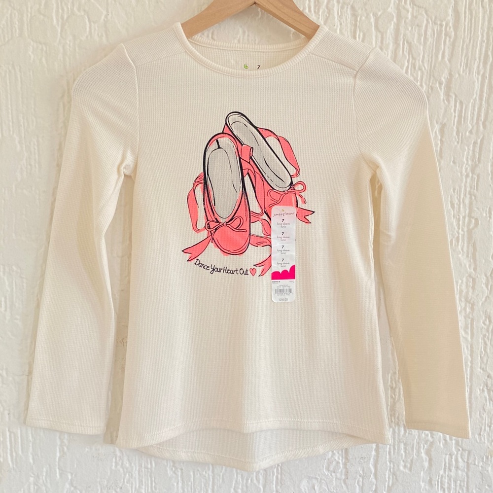 Jumping Beans Long Sleeve Ballet Thermal Shirt Size 7
